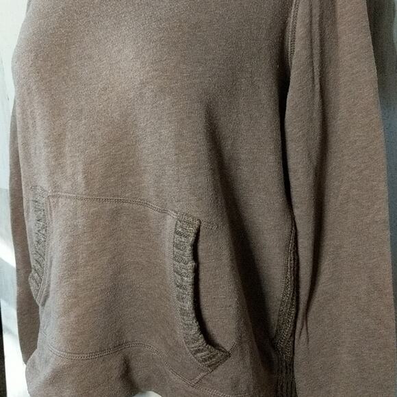 AEROPOSTALE Tan Hooded Cable Sweater Sweatshirt Medium - Picture 4 of 8